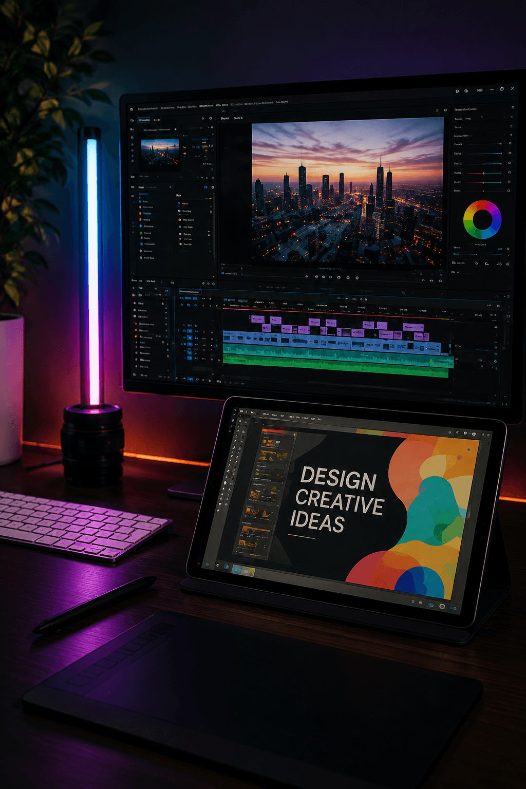 Video editing and graphic design preview
